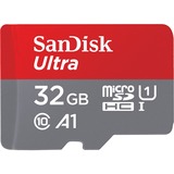 SanDisk Ultra 32 Go MicroSDHC Classe 10, Carte mémoire 32 Go, MicroSDHC, Classe 10, 120 Mo/s, Class 1 (U1), Gris, Rouge