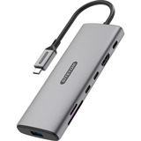Sitecom Adaptateur multiport 7 en 1 USB-C Power Delivery, Station d'accueil Gris