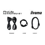 iiyama ProLite X2492HSU-B1 24" Moniteur Noir (Mat), 1x DisplayPort, 1x HDMI, 2x USB-A, 120 Hz