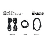 iiyama ProLite X2492HSU-B1 24" Moniteur  Noir (Mat), HDMI, DisplayPort, audio, USB