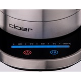 Cloer 4459 bouilloire 1,7 L 2200 W Argent Acier inoxydable brossé/Noir, 1,7 L, 2200 W, Argent, Acier inoxydable, Thermostat réglable, Indicateur de niveau d'eau