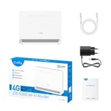 Cudy N300 Wi-Fi 4G LTE Cat4 Router, Routeur Blanc, Cudy App, nano SIM-slot