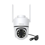 Foscam PD5, caméra de sécurité PT WiFi bi-bande 3K/5MP, Caméra de surveillance Blanc, Vision nocturne en couleur