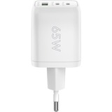 goobay 65W GaN USB-C PD Multiport Quick Charger Nano Blanc, 2x USB-C, 1x USB-A