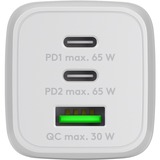 goobay 65W GaN USB-C PD Multiport Quick Charger Nano, Chargeur Blanc