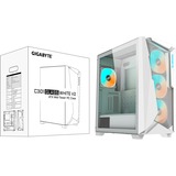 GIGABYTE C301 GLASS V2 boîtier midi tower Blanc | 2x USB-A | 1x USB-C | RGB | Window