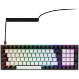 Sharkoon SKILLER SGK50 S2 RGB clavier gaming mécanique Blanc, Layout BE (AZERTY), Gateron Brown, 96 %, Hot-swappable