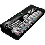 Wera 8100 SC 11 Jeu de cliquets métalliques Zyklop, Set d'outils Noir/Vert, Cliquet commutable de 28 pièces, entièrement métallique
