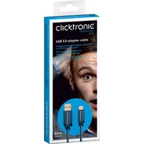 Clicktronic Câble optique Toslink + adaptateur 3,5 mm 2 mètres