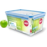 Emsa Récipient fraîcheur Clip & Close 8,2 L, Boîte Transparent/Bleu, rectangulaire, format Maxi