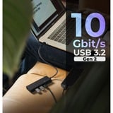 ICY BOX Hub à 4 ports avec USB-C 3.2 Gen 2, Hub USB Noir, IB-HUB1436-CPD, 2x USB-a, 2x USB-C