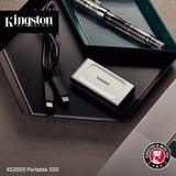 Kingston XS2000 Portable 500 Go SSD externe Argent/Noir, SXS2000/500G, USB-C 3.2 (20 Gbit/s)