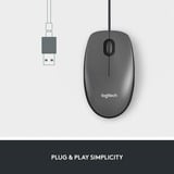 Logitech M100, Souris Noir, 1000 dpi