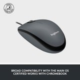Logitech M100, Souris Noir, 1000 dpi