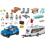 PLAYMOBIL Family Fun - Famille avec voiture et caravane, Jouets de construction 71423