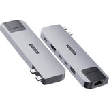 Sitecom  6 en 2 MacBook Air Multiport, Station d'accueil Argent