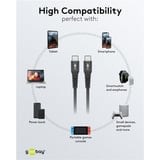 goobay Supersoft USB-C > USB-C 2.0, Câble Noir, 2 mètres