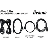 iiyama ProLite XUB2797UHSNP-B1 27" 4K Ultra HD Moniteur Noir, 1x DisplayPort, 1x HDMI, 2x USB-C, 3x USB-A, 1x RJ-45