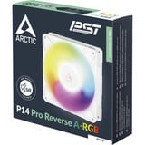 ARCTIC P14 Pro Reverse A-RGB ventilateur de boîtier Blanc, 140 x 140 x 30 mm, PWM, Ventilateur, 14 cm, 166,5 m³/h, Blanc