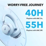Anker Space One casque over-ear Bleu clair, Bluetooth 5.3, Adaptive ANC, 40 mm
