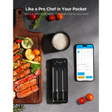 Govee Smart Wireless Meat, Thermomètre Noir, 2.4GHz Wi-Fi, Bluetooth