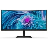 Philips 346E2CUAE/00 34" Moniteur UltraWide incurvé  Noir, WQHD, DisplayPort, HDMI, USB-C, Audio, AMD FreeSync