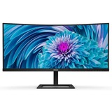 Philips E Line 346E2CUAE/00 écran plat de PC 86,4 cm (34") 3440 x 1440 pixels Wide Quad HD+ LCD Noir Moniteur UltraWide incurvé  Noir, 86,4 cm (34"), 3440 x 1440 pixels, Wide Quad HD+, LCD, 4 ms, Noir