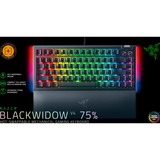 Razer BlackWidow V4 RGB clavier gaming mécanique Noir, Layout US (QWERTY), Razer certified Mechanical Orange Switches, 75%
