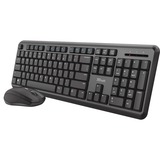 Trust Clavier silencieux sans fil ODY, set de bureau Noir, Layout BE, Membrane
