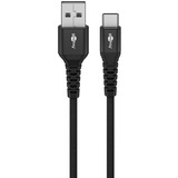 goobay Supersoft USB-C > USB-A 2.0, Câble Noir, 3 mètres