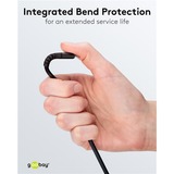 goobay Supersoft USB-C > USB-A 2.0, Câble Noir, 3 mètres