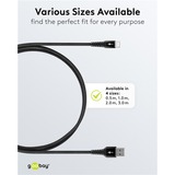 goobay Supersoft USB-C > USB-A 2.0, Câble Noir, 3 mètres