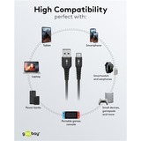 goobay Supersoft USB-C > USB-A 2.0, Câble Noir, 3 mètres