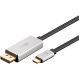 goobay USB-C 4.0 > DisplayPort, Adaptateur Noir/Argent, 3 mètres