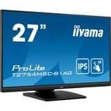 iiyama ProLite T2754MSC-B1AG 27" Moniteur tactile  Noir, 68,6 cm (27"), 1920 x 1080 pixels, Full HD, LED, 4 ms, Noir