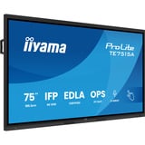 iiyama ProLite TE7515A-B1AG, Affichage public Noir, Touch, HDMI, DisplayPort, USB-C, Audio, LAN, WiFi, iiWare 21E (Android 14 OS) avec Google EDLA
