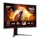 AOC CQ27G4Z2 27" Moniteur gaming incurvé Noir/rouge, 1x DisplayPort, 2x HDMI, 260 Hz / 400 Hz
