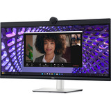 Dell P3424WEB 34.1" Moniteur UltraWide incurvé  Argent/Noir, HDMI, DisplayPort, USB, Audio, Webcam