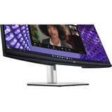 Dell P3424WEB 34.1" Moniteur UltraWide incurvé  Argent/Noir, HDMI, DisplayPort, USB, Audio, Webcam