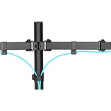 Digitus Support double écran universel avec fixation par serrage, Support de moniteur Noir, Pince, 8 kg, 38,1 cm (15"), 81,3 cm (32"), 100 x 100 mm, Noir