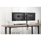 Digitus Support double écran universel avec fixation par serrage, Support de moniteur Noir, Pince, 8 kg, 38,1 cm (15"), 81,3 cm (32"), 100 x 100 mm, Noir