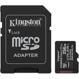 Kingston Canvas Select Plus 256 Go MicroSDXC, Carte mémoire Noir, UHS-I U1, classe 10, V10, adaptateur SD inclus