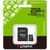 Kingston Canvas Select Plus 256 Go MicroSDXC, Carte mémoire Noir, UHS-I U1, classe 10, V10, adaptateur SD inclus