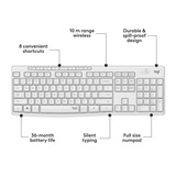 Logitech MK295 Silent Wireless Keyboard and Mouse Combo, set de bureau Gris, Layout États-Unis