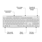 Logitech MK295 Silent, set de bureau Gris, Layout US (QWERTY)