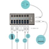 i-tec Concentrateur de charge USB 3.0 7 ports + adaptateur d'alimentation, Hub USB 