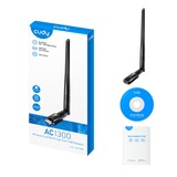 Cudy AC1300 Wi-Fi High-Gain USB Adapter, Adaptateur WLAN Noir