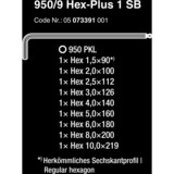 Wera 950/9 Hex-Plus 1 SB Jeu de clés métriques, chromées, Tournevis 9 pièces