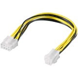 goobay 51358 câble d'alimentation interne 0,2 m, Adaptateur Noir/Jaune, 0,2 m, PCI-E (8-pin), P4 4-pin, Femelle, Mâle, Droit, En vrac