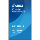 iiyama ProLite LH6575UHS-B2AG, Affichage public Noir (Mat), 3x HDMI | 1x DisplayPort | LAN | WiFi | 24/7